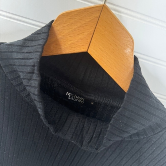 NEW Michael Lauren Black Dress Long Sleeve Medium - Picture 3 of 7